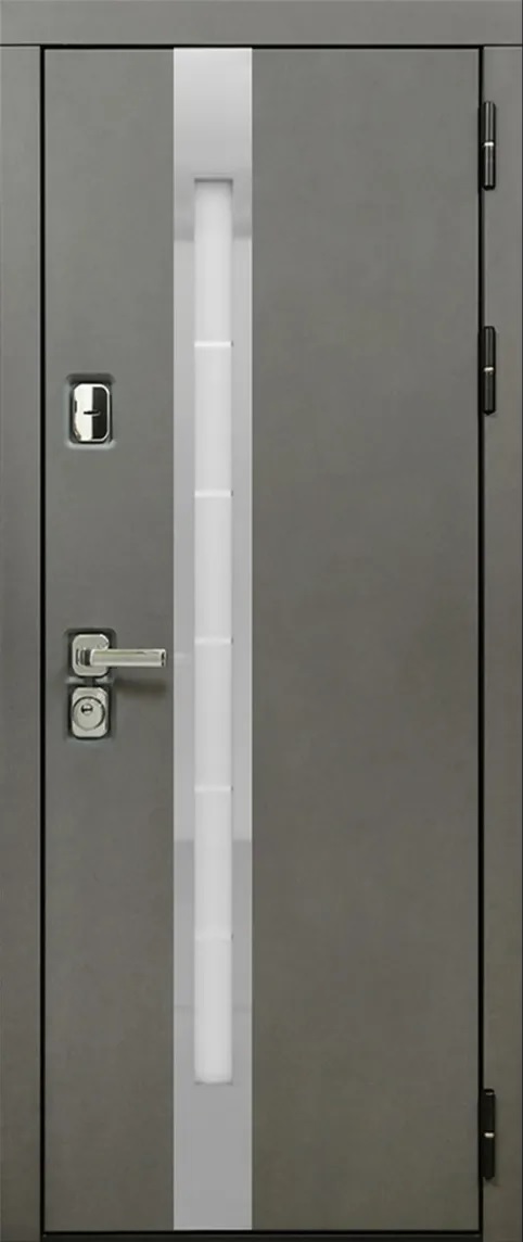 Юта 2 3К90 П-59(окно с нерж. ст.) TSBR 7021 - П-59 (окно ) RAL 9003 - Апис плюс